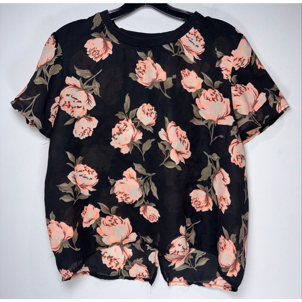 Black floral blouse size XL
